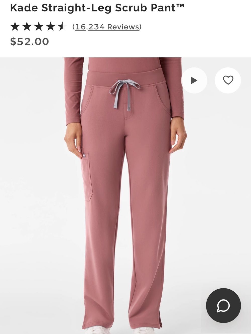 Figs Kade Scrub Pants in Mauve